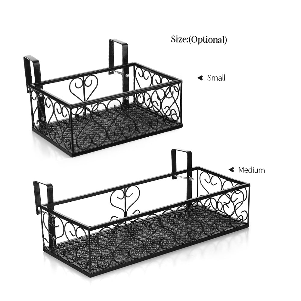 Andoer Flower Pot Stand Rack Deck Rail Flowerpot Railing Shelf Balcony Rail Planter Shelf Fence Railing Flower Pots Holder