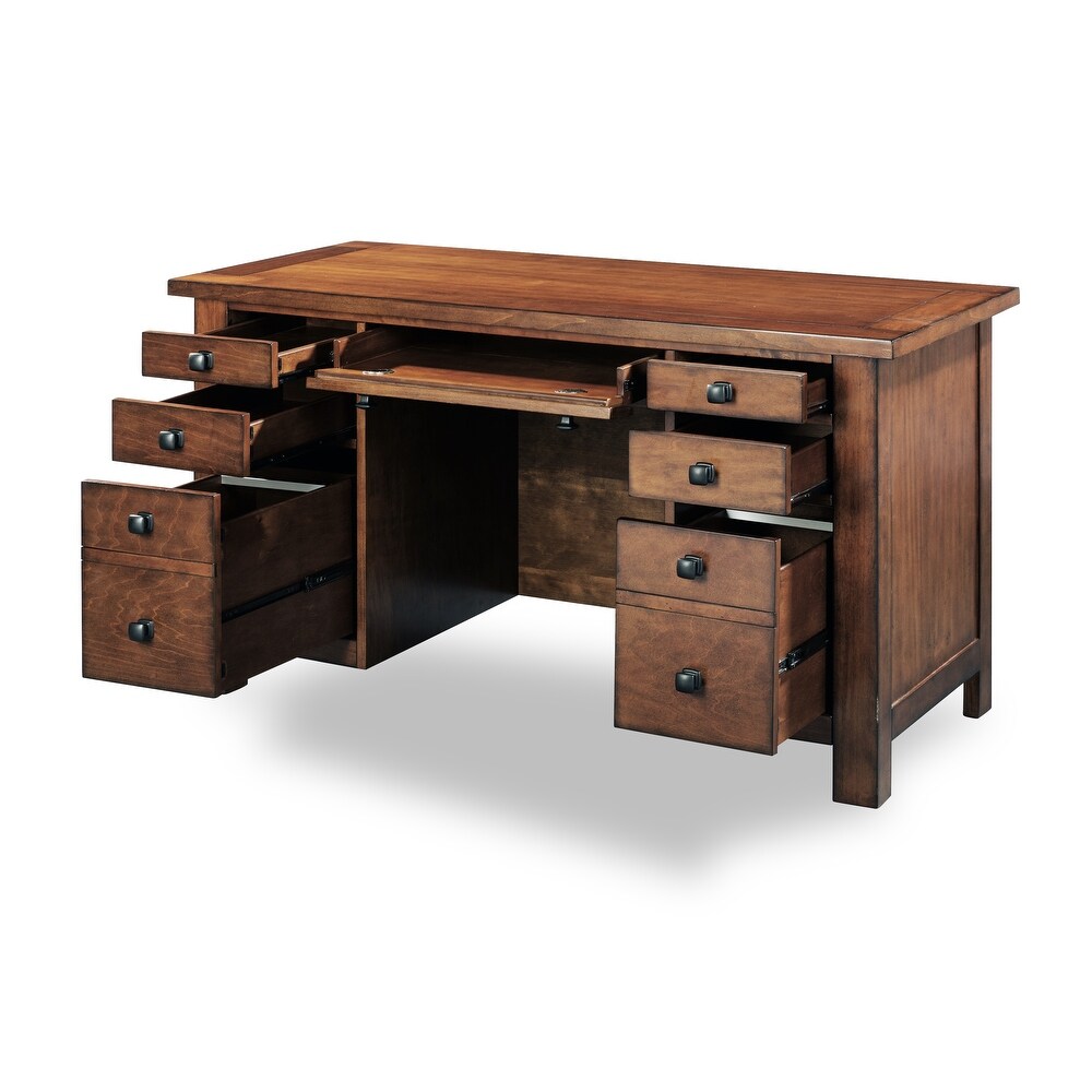 Tahoe Aged Maple Executive Pedestal Desk