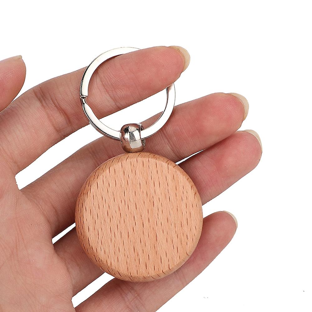 10pcs Beech Wood Key Chain Key Tags Keychains Diy Clothing Bag Decoration