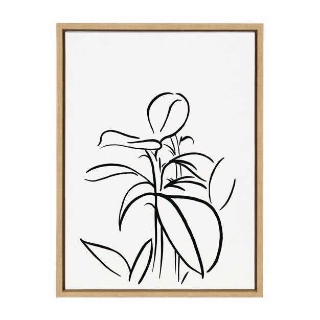 Kate And Laurel Sylvie Botanical Sketch Print No 1 Framed Canvas By The Creative Bunch Studio