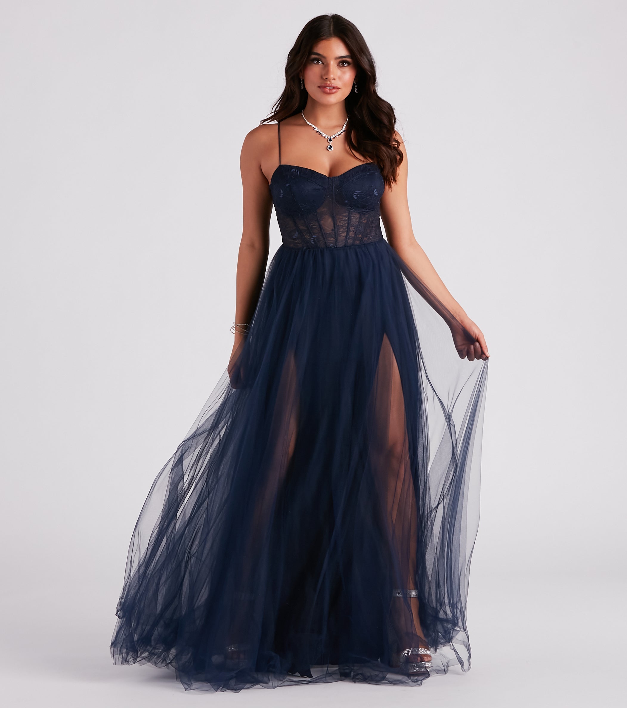 Hailey Formal Lace Bustier Dress