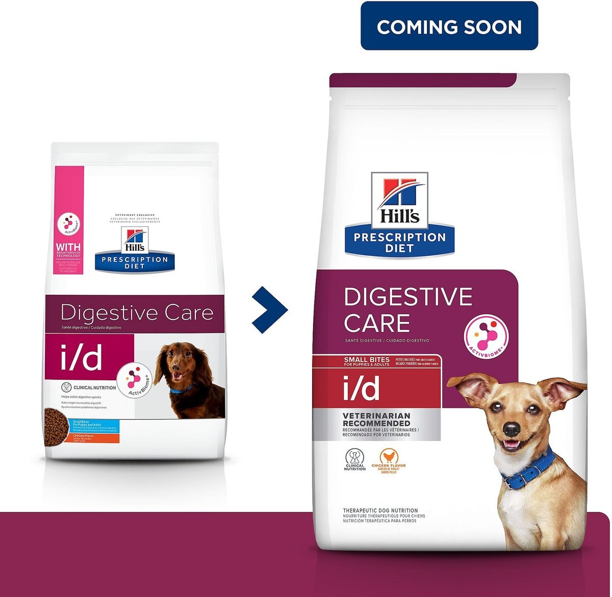 Hill's Prescription Diet i/d Digestive Care Small Bites Chicken Flavor Dry Adult and Puppy Dog Food