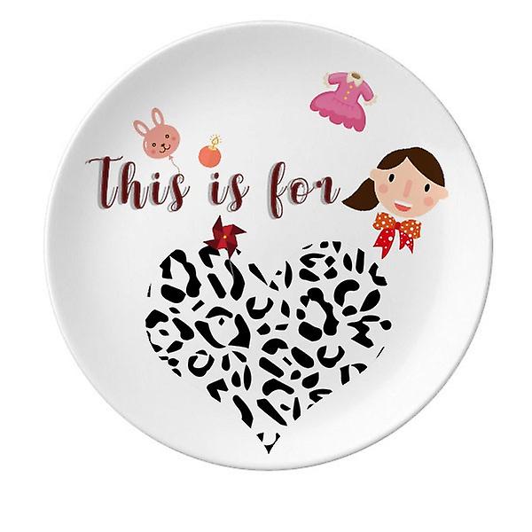 Leopard Picture Art Grain Illustration Pattern Decorative Porcelain 8 Inch Dinner Plate