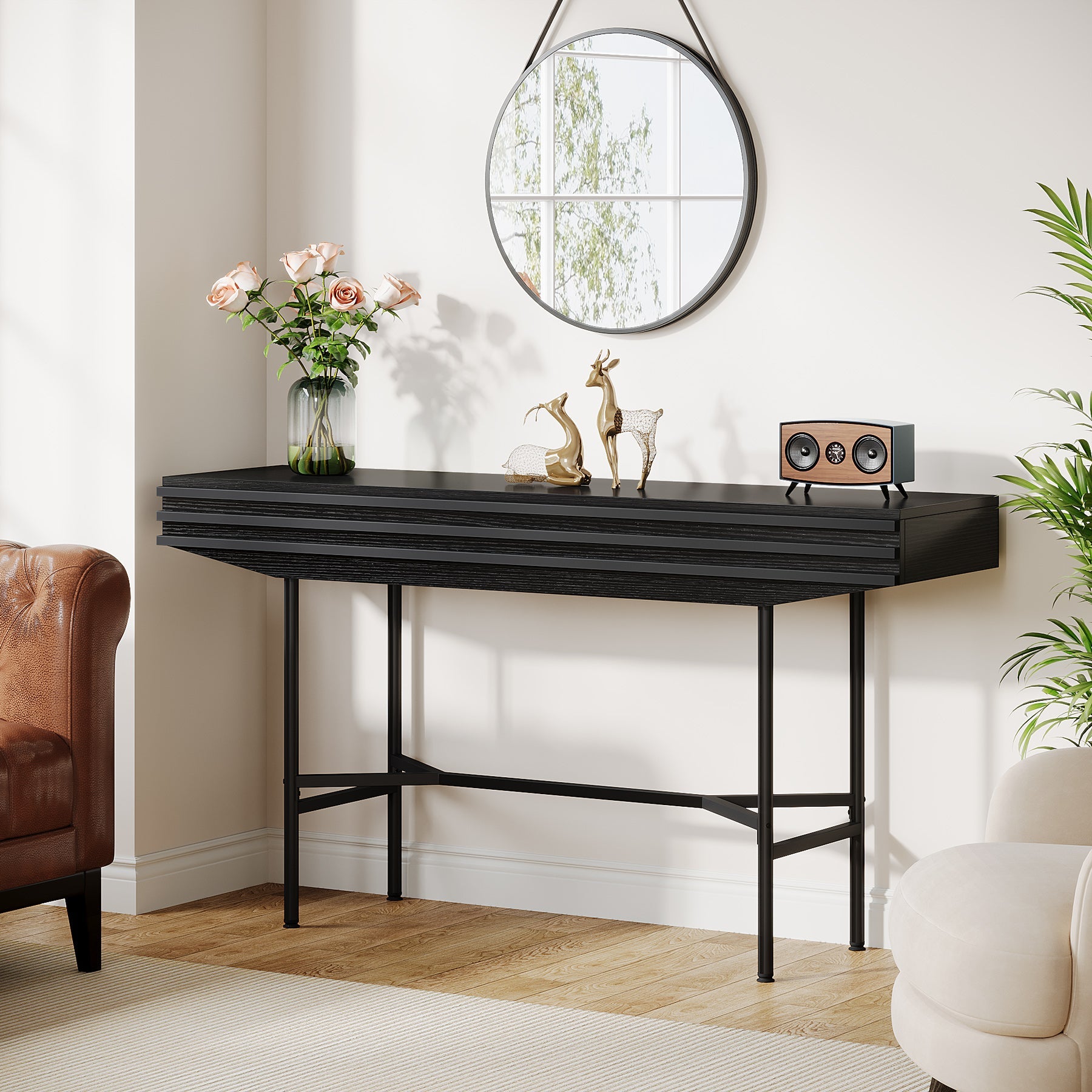 55-Inch Console Table, Narrow Sofa Table Hallway Foyer Table