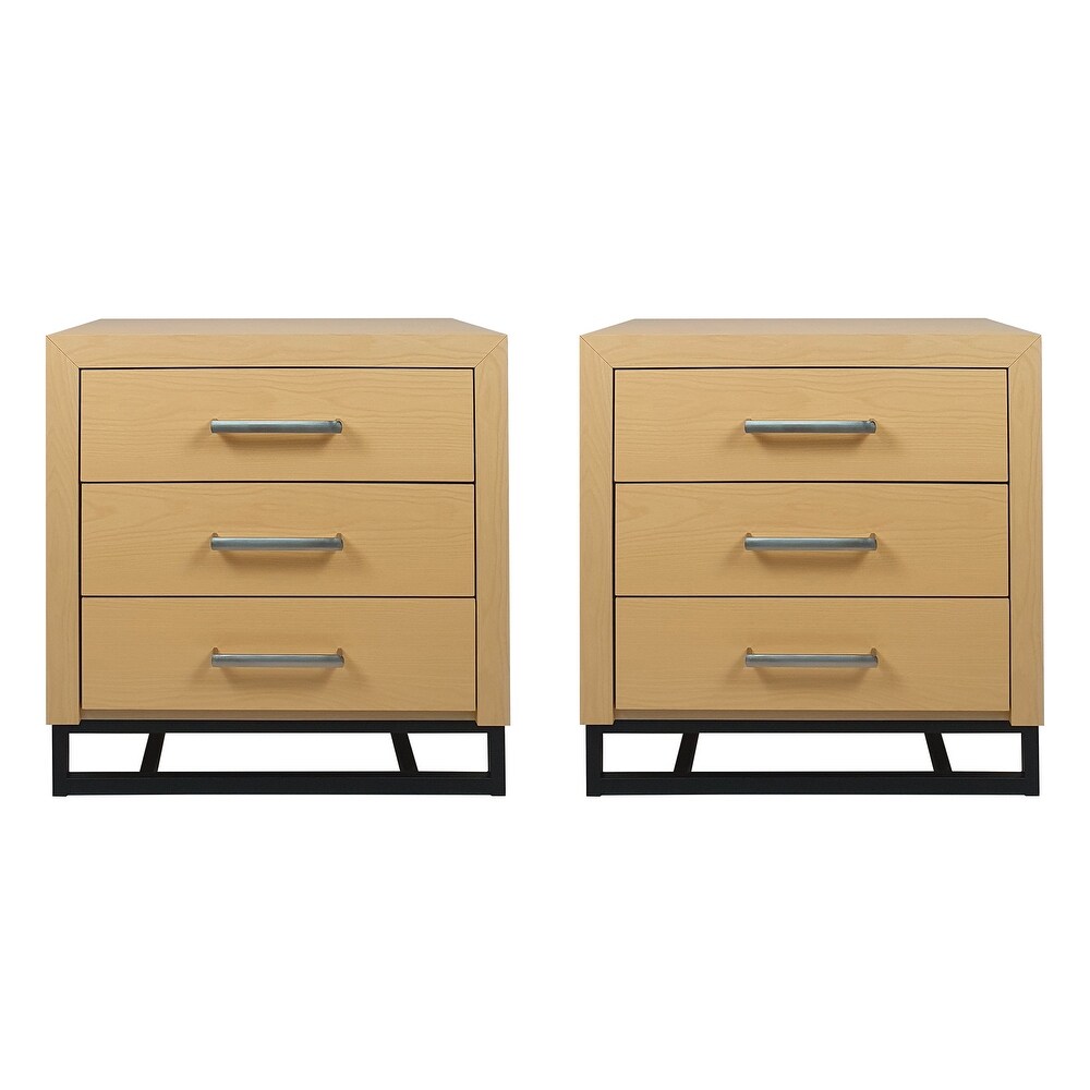 Beeson 3 Drawer Nightstand (Set of 2) by Christopher Knight Home