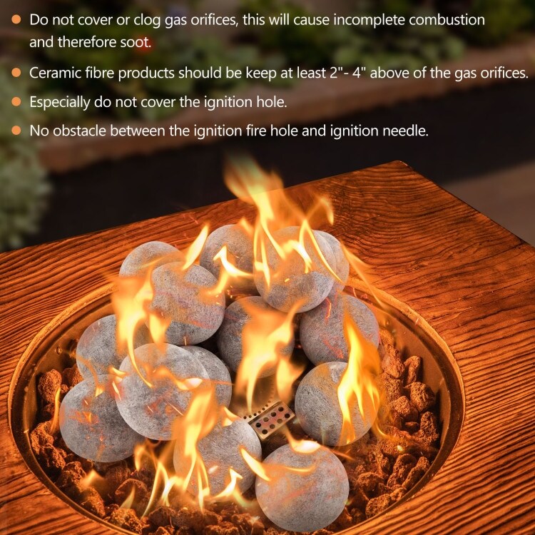 15 Pieces Ceramic Fiber Fire Balls for Outdoor Use Gray   3\