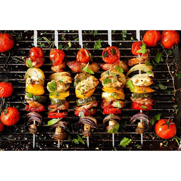 Outset Barbecue Stainless Steel Set Of 4 Paddle Skewers With Black Canvas Storage Bag