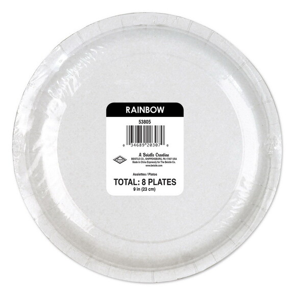 Beistle 53805 Rainbow Plates  9