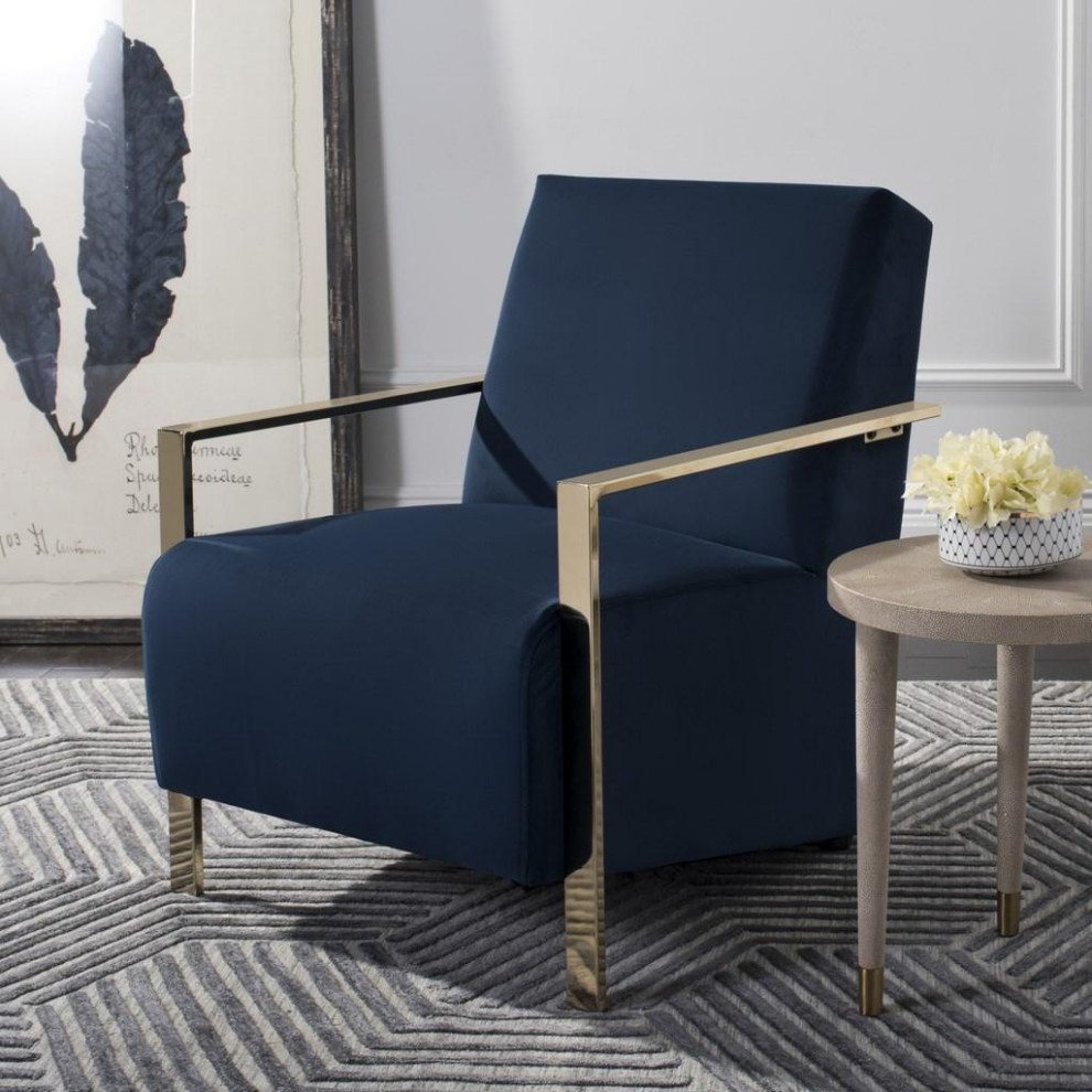 Natalie Accent Chair Navy   Contemporary   Armchairs And Accent Chairs   by Peachtree Fine Furniture  Houzz