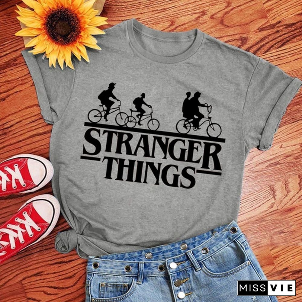 Hot Stranger Things Print T-Shirt Summer Casual Short Sleeve T Shirt Women Men Stranger Things Shirts