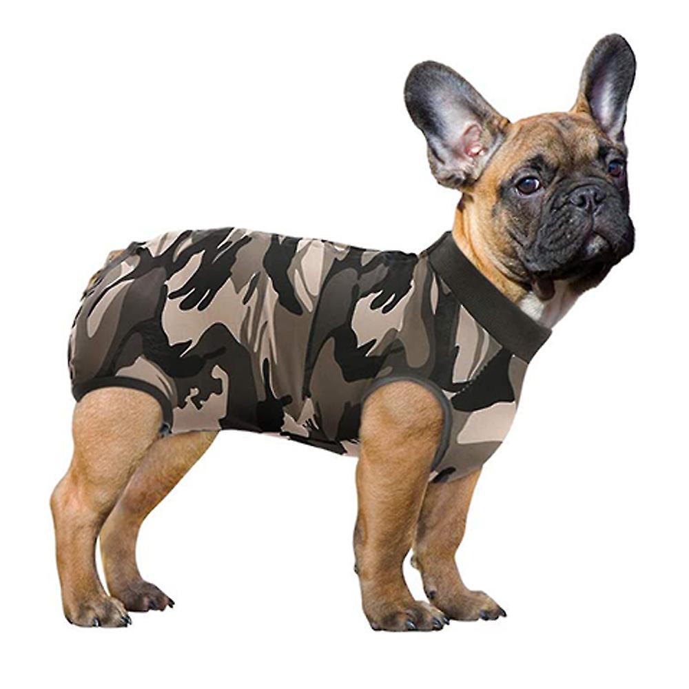 Dog Recovery Suit Cats Bodysuits For Abdominal Wounds Recovery Shirt For Male Female Pet Surgical Snugly-camouflage S