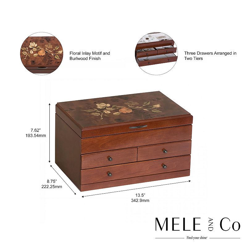 Mele and Co. Mele and Co. Fairhaven Wooden Jewelry Box and Organizer