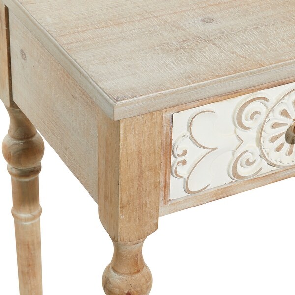 Brown Wood Farmhouse Console Table 33 x 36 x 16