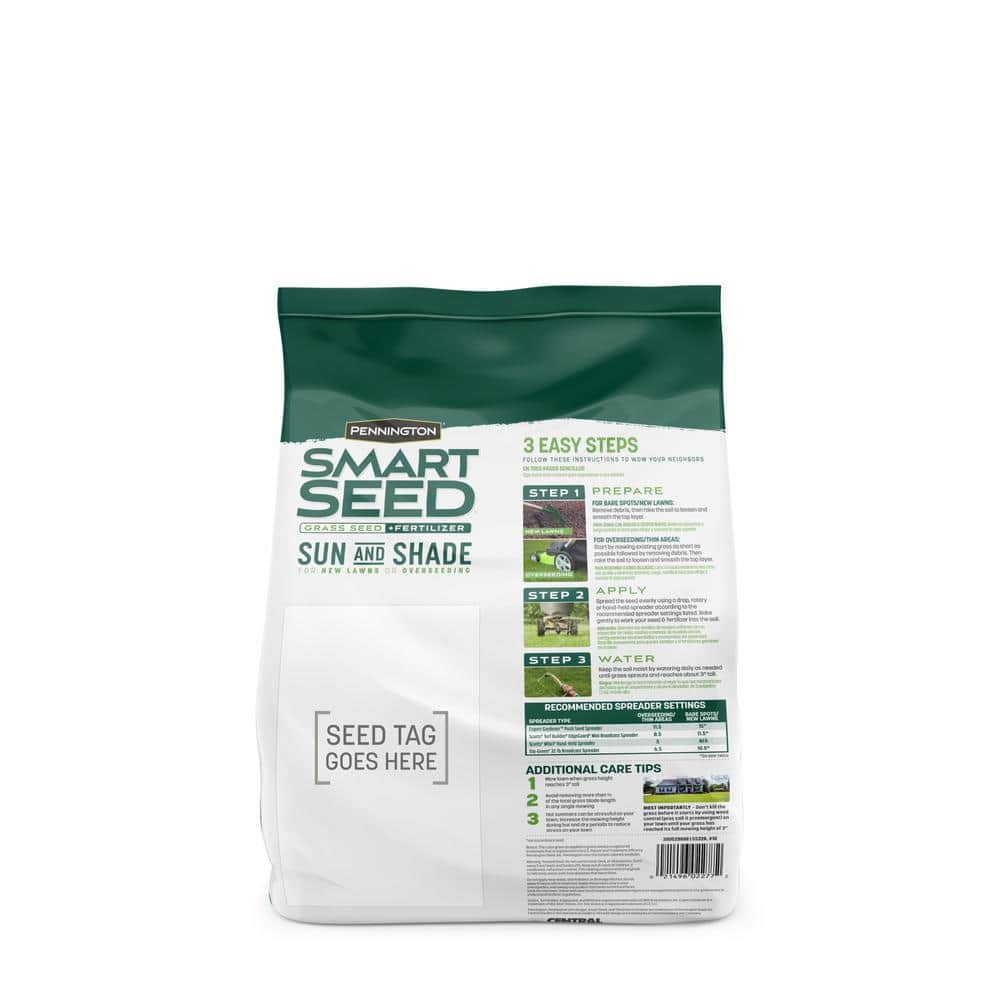 Pennington Smart Seed 3 lbs. Sun and Shade North Grass Seed and Fertilizer 100543718