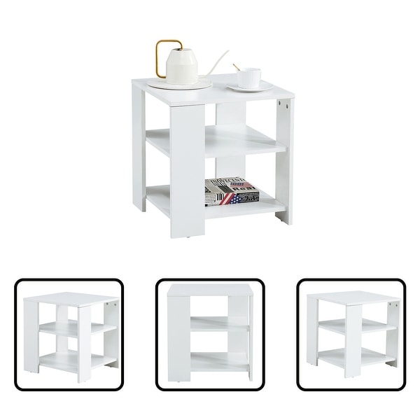 Square Side Table， 3-tier End Table