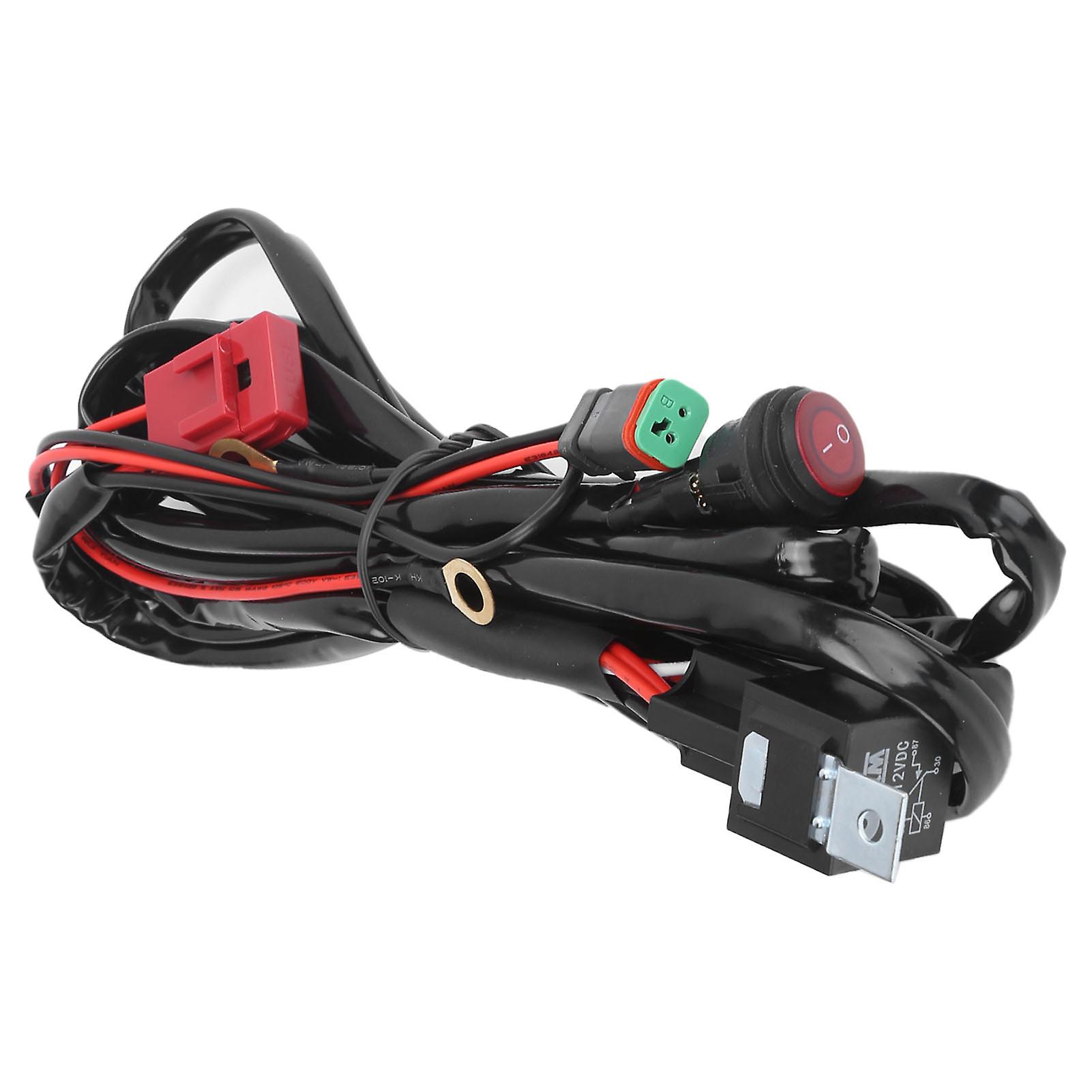 Led Spot Light Wiring Harness 40a 12v Ip67 Waterproof With Dt Connector For Atvs Utvs Cars