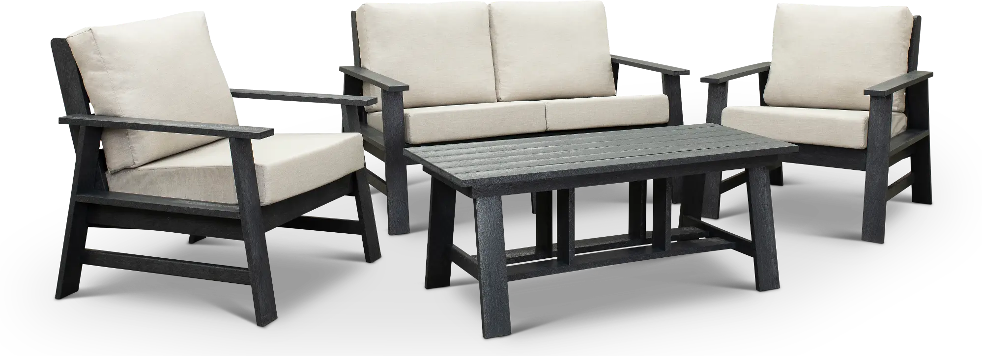 Dark Silver 4 Piece Outdoor Patio Set - Shelburne