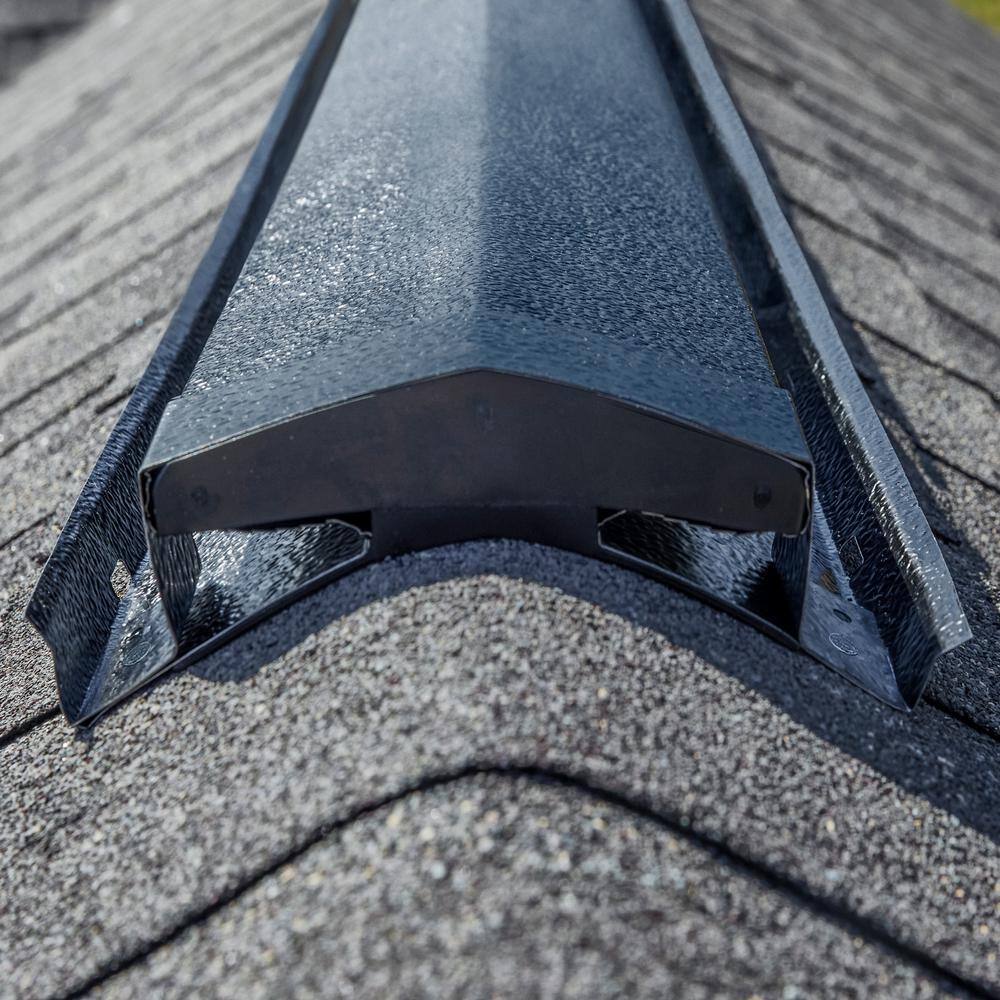 Master Flow 10 ft. Aluminum Ridge Vent in Black AR10BL