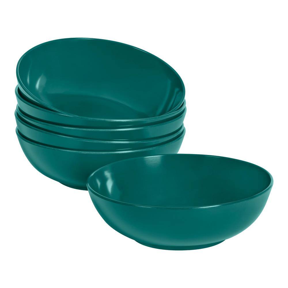 StyleWell Taryn Melamine Dinner Bowls in Gloss Malachite Green (Set of 6) AA5349MAL