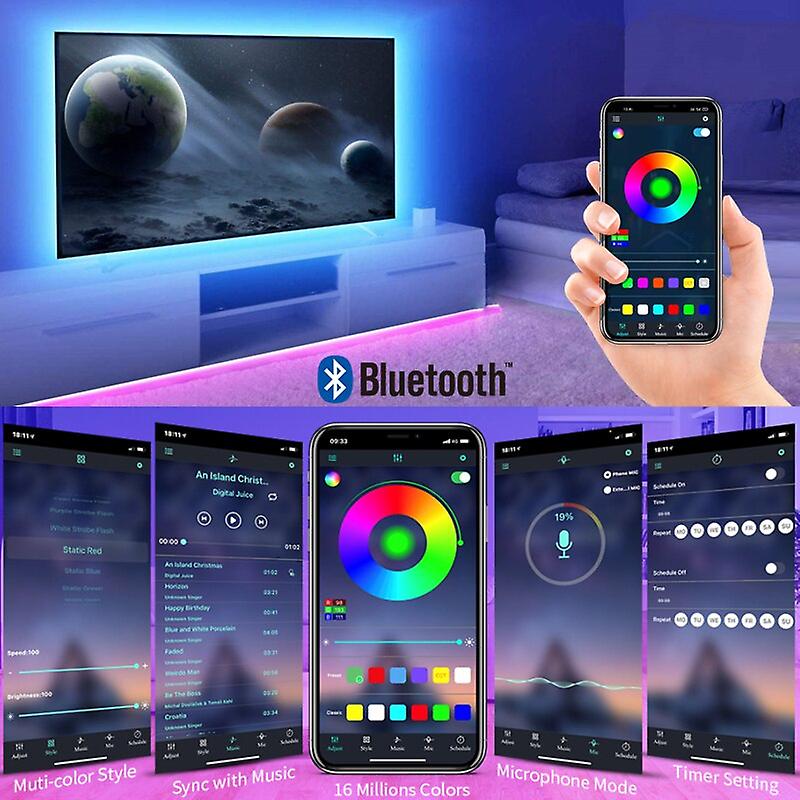 Bluetooth App Control Led Strip Light Rgb Smd 5050 5v Usb Tape Flexible Light Strip For Tv Backlight Room Decoration