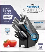 Ninja NeverDull Essential 12-Piece Stainless Knife System with Built-in Sharpener - K22012