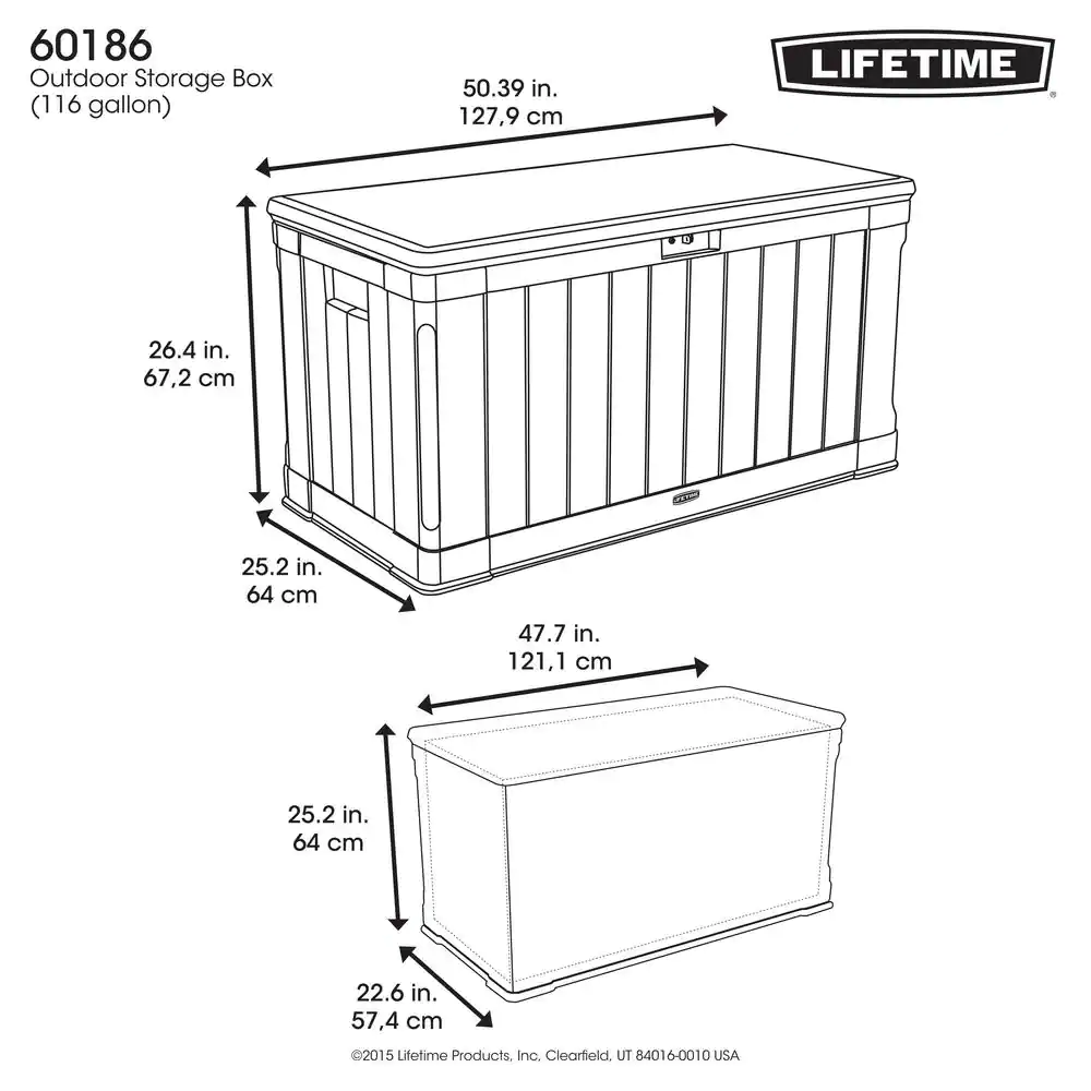 Lifetime 60186 116 Gal. Heavy-Duty Outdoor Storage Deck Box