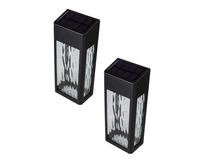 Classy Caps Black Aluminum Lancaster Solar Deck  Wall Light - 2pk SWL888