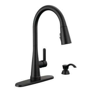 Delta Greydon Single-Handle Pull Down Sprayer Kitchen Faucet with Touch2O and ShieldSpray Technology in Matte Black 19826TZ-BLSD-DST