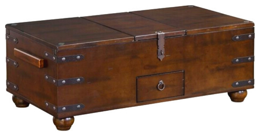 48 quotRectangular Rustic Wood Trunk Coffee Table Storage   Traditional   Coffee Tables   by Sideboards and Things  Houzz