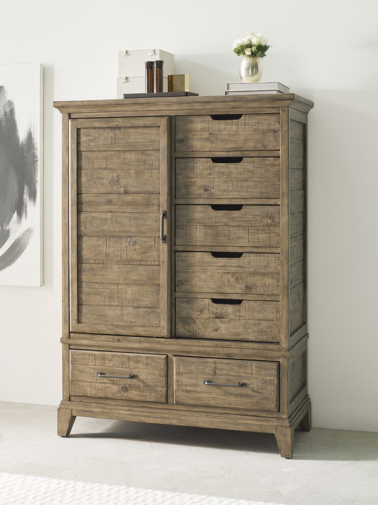 Kincaid Plank Road Wheeler Door Chest  Stone 706 250S   Rustic   Accent Chests And Cabinets   by Emma Mason  Houzz