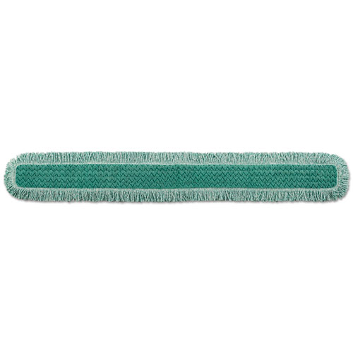 Rubbermaid HYGEN Dust Mop Heads With Fringe | Green， 60 in.， Microfiber， Cut-End | RCPQ460GRE