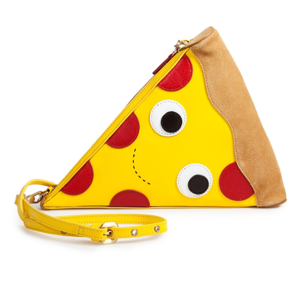 Yummy World Leather Pizza Clutch Purse Bag