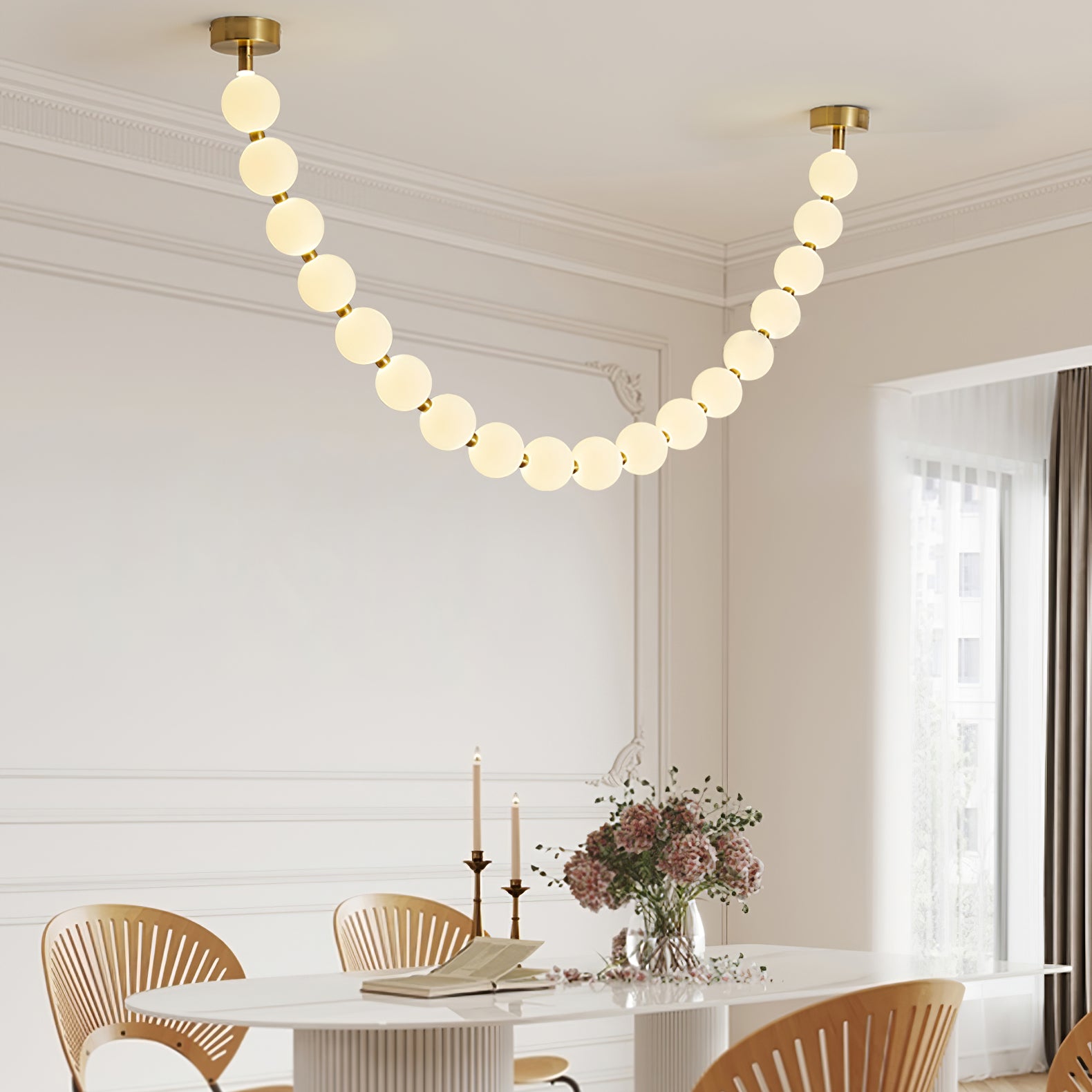 Pearl Necklace Balls Chandelier