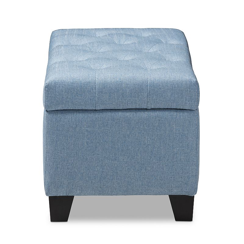 Baxton Studio Michaela Blue Ottoman