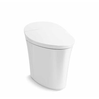 KOHLER Veil Comfort Height Intelligent 1-Piece 0.8 GPF Dual Flush Elongated Toilet in White with built in bidet Seat Included K-5401-PA-0