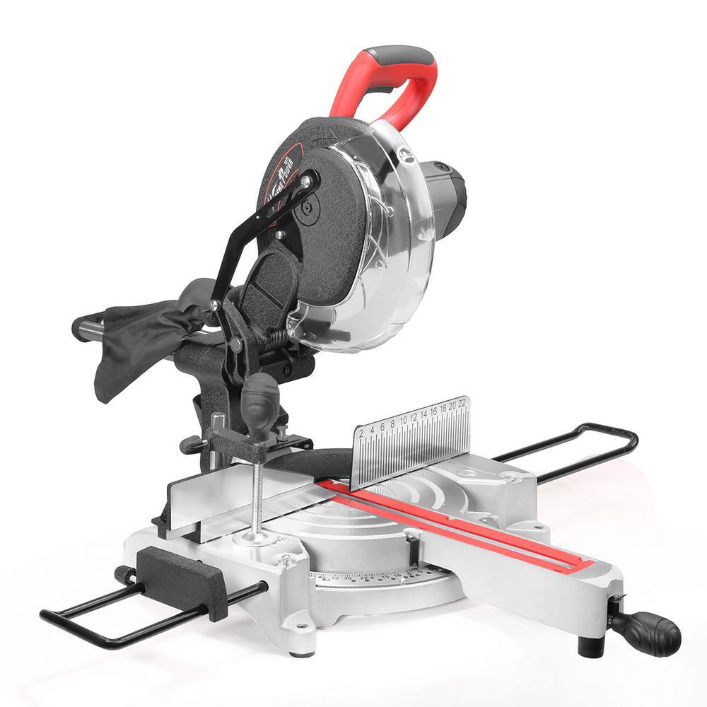 XtremepowerUS 10 in. 110-Volt Corded Single Bevel Sliding Compound Power Compact Miter Saw with Beam Guide 50124-H