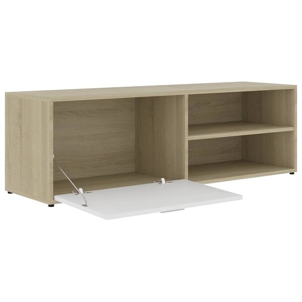 TV Cabinet White and Sonoma Oak 47.2