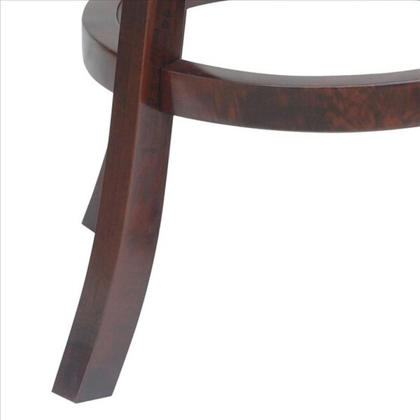 29 Inches Swivel Wooden Frame Counter Stool with Padded Back， Cherry Brown - 43.5 H x 17.5 W x 19.5 L Inches