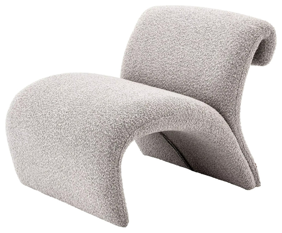 Bouclé Curved Accent Chair  Eichholtz Vignola   Contemporary   Armchairs And Accent Chairs   by Oroa   Distinctive Furniture  Houzz