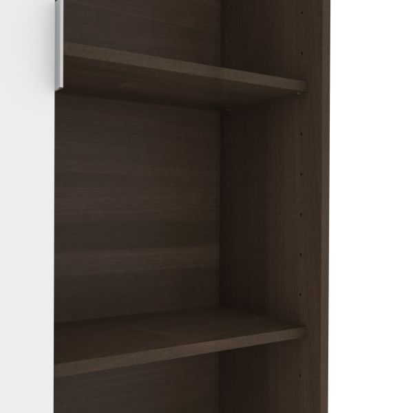 Bestar Aquarius Bookcase with Sliding Door - Antigua and White