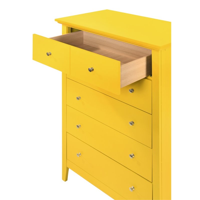 Home Square 2-Piece Set with 8-Drawer Dresser and 5-Drawer Chest in Yellow