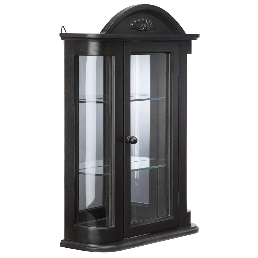 Design Toscano Rosedale Hardwood Wall Curio Cabinet: Ebony Black Finish