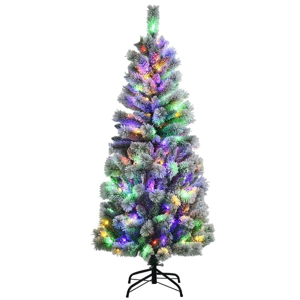 PreLit Hinged Christmas Tree with Remote Control LED Lights