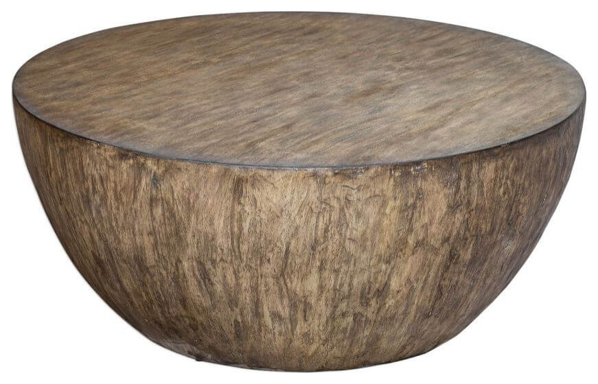 Uttermost Lark 42 x 18 quotRound Wood Coffee Table   Rustic   Coffee Tables   by Lighting and Locks  Houzz