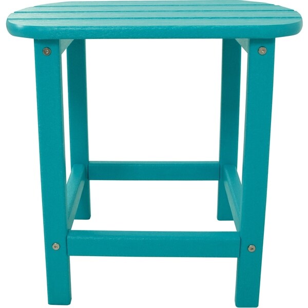 Hanover Outdoor HVSBT18AR Aruba Turquoise HDPE Allweather Side Table