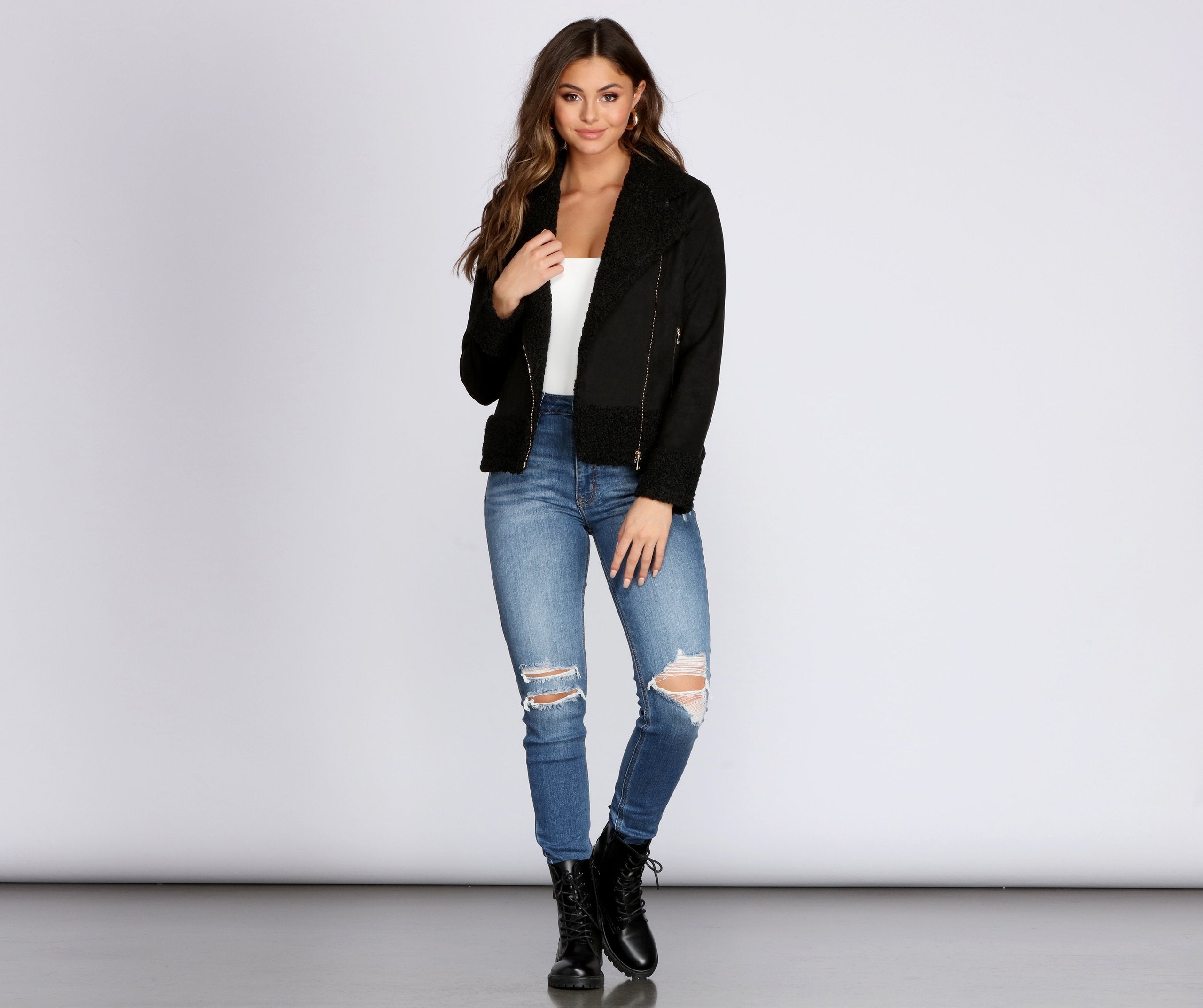 Penny-Lane Faux Suede Jacket