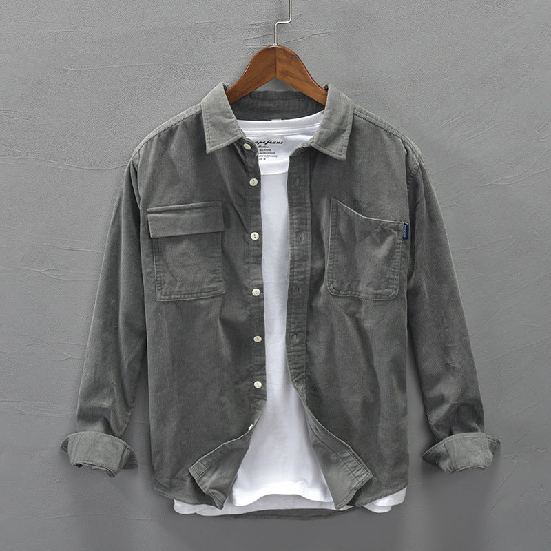 Cotton Long-Sleeved Shirt Casual Men's Jacket