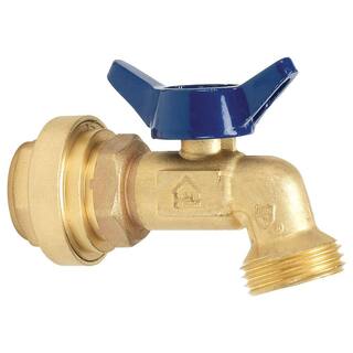 GripWerks 34 in. Push-Fit x 34 in. MHT Brass Quarter Turn Compact Hose Bibb Valve P182-8-34