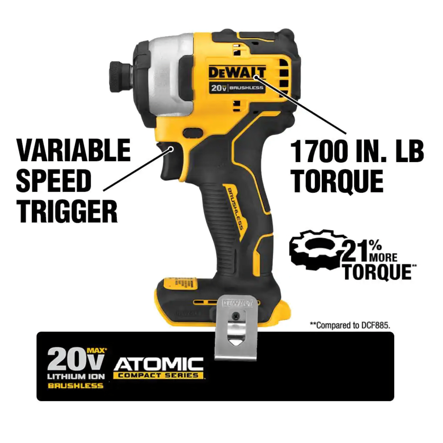 Dewalt Atomic 20V Max Li-Ion Brushless Cordless Drill/Impact Combo Kit (2-Tool) with Bare Cordless Oscillating Tool (DCK278C2W354B)