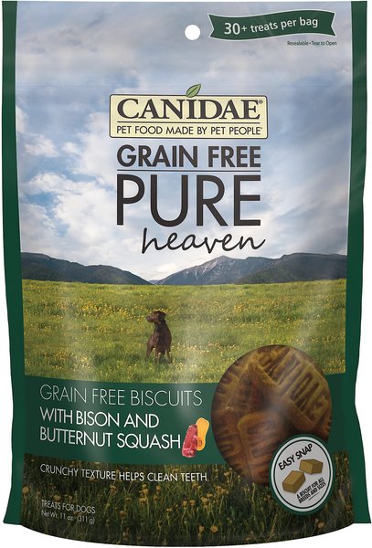 CANIDAE Grain-Free PURE Heaven Biscuits with Bison and Butternut Squash Crunchy Dog Treats